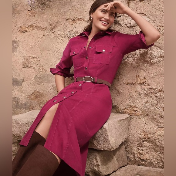 loft pink corduroy dress LOFT | Dresses | Loft Petite Pink Corduroy Midi Pocket Shirtdress Size 4p